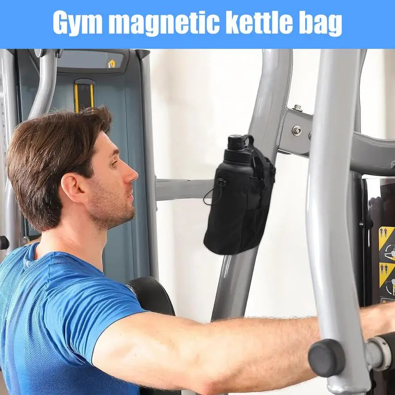 Magnetic Gym Bag Large Capacity Magnetic Carrier Bag with Phone Pocket Portable Gym Water Bottle Pouch Gym Accessories Organizer